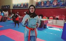 درخشش هنرآموز هنرستان هنرهای زیبای دختران کرمانشاه در مسابقات تکواندو